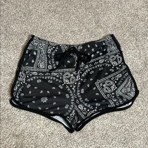 Bandana style black shorts